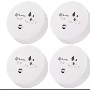 Geevon 4 pk Water Leak Detectors, 100db water Sensor Alarms. Floor Detector